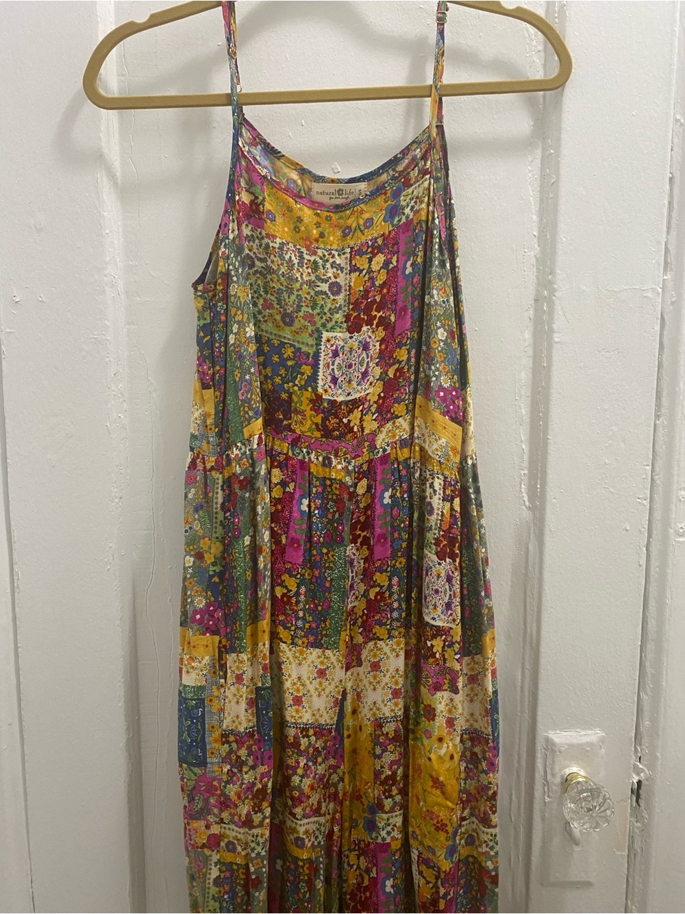 NATURAL LIFE Yellow Pink Blue Floral Patchwork jumpsuit